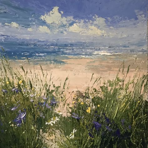 Ocean Bouquet, Landscape Palette, Seascapes Art, Ocean Landscape, Scotland Uk, Sea Painting, Watercolor Landscape Paintings, Ocean Painting, Beach Painting