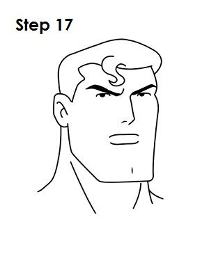 Draw Superman Step 17 Superman Simple Drawing, Superman Drawing Easy, Super Hero Drawings Easy, How To Draw Superman, Superhero Drawings Easy, Superman Sketch, Superman Tattoo, Easy Cartoon Drawings Step By Step, Naruto Drawings Easy