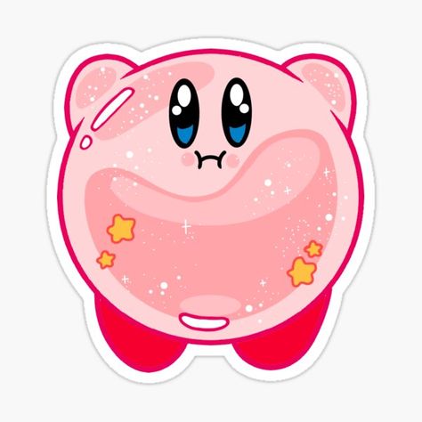 Kirby, Stars, Pink, White, Kawaii