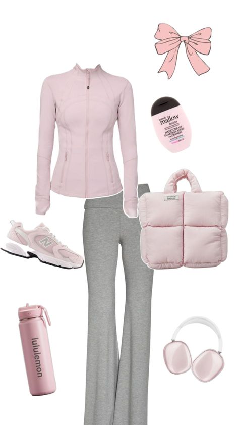 Lulu lemon, gym, workout, 2024, that girl, pink, aesthetic, coquette, Lulu Lemon Outfits, Girl Pink Aesthetic, Schul Survival Kits, Pink Aesthetic Coquette, Sporty Aesthetic, Lululemon Outfits, Gym Fits, Workout Fits, Aesthetic Coquette