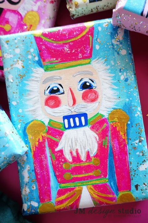 Nutcracker Painting, Barbie Nutcracker, Christmas Gift Themes, Nutcracker Decor, Winter Park Fl, Stationary Gifts, Canvas Art Wall, Whimsical Christmas, Melting Candles