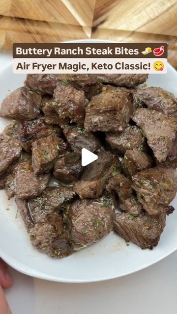 Justin Burkard on Instagram: "Buttery Ranch Steak Bites 🧈🥩
Melt-in-your-mouth steak bites that are buttery, garlicky, and full of ranch flavor!

What You Need:
🥩 Steak (bite-sized)
🧈 Melted Butter
🧄 Garlic
🥫 Worcestershire Sauce
🥗 Ranch Seasoning

How to Make It:
1️⃣ Toss steak in melted butter, garlic, Worcestershire sauce & ranch seasoning.
2️⃣ Air fry at 400°F for 6-10 minutes (depending on preferred doneness).
3️⃣ Take them out & enjoy! 👌

💬 Love these steak bites? Drop a 🥩 in the comments if you want to try them!

🚨 Discover more tips and full recipe details, & easy, one-click Instacart shopping here:
➡ https://keto.recipes/easy-air-fryer-low-carb-steak-bites/

📸: @ketosnackz

—

#KetoRecipes #LowCarbLife #SteakBites #EasyKetoMeals #AirFryerRecipes #KetoSnackz #ButterLover Buttery Steak Bites, Ranch Steak, Air Fryer Steak, Savory Bites, Air Fry Recipes, Steak Butter, Low Carb Treats, Hearty Meal, Steak Bites