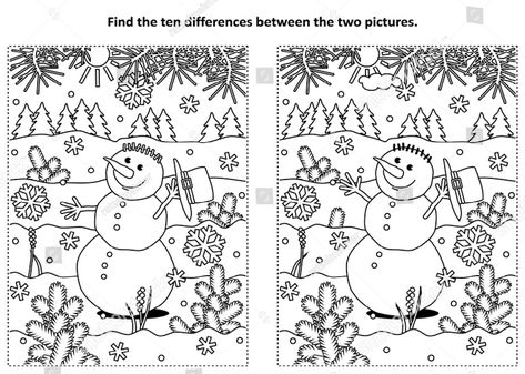 Christmas Find The Difference, Christmas Spot The Difference, Find The Difference Pictures, Happy Birthday Mickey Mouse, Ballerina Picture, Find The Difference, Mickey Mouse Coloring Pages, Spot The Difference, Preschool Christmas