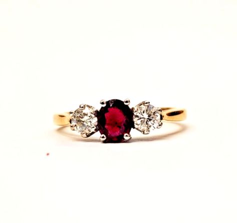 Find many great new & used options and get the best deals for 18ct Yellow Gold Ruby & Diamond Ring, 3.8 Grams, Size Q *FREE RESIZING at the best online prices at eBay! Free delivery for many products! Three Stone Ruby Engagement Ring, Ruby Engagement Ring Gold, Ruby Diamond Ring, Ruby Diamond Rings, Ruby Engagement Ring, Ruby Diamond, Three Stone Rings, Ruby Ring, Oval Diamond