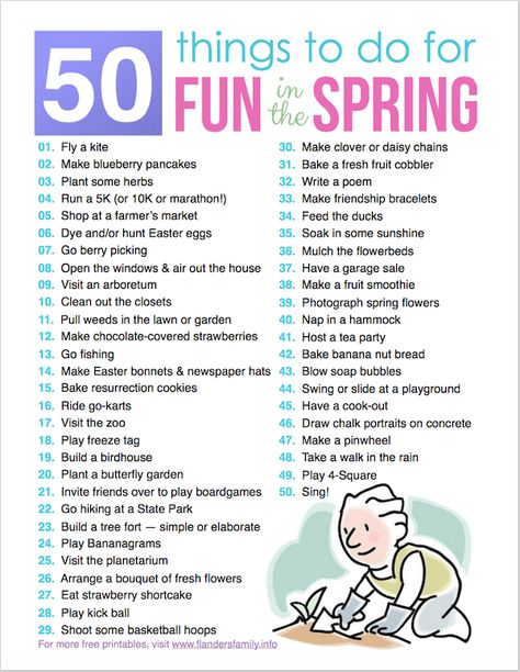 Free printable bucket list for spring from www.flandersfamily.info Things To Do For Fun, Free Printable Bucket List, Printable Bucket List, Retirement Activities, Monthly Activities, Family Fun Night, Spring Fun, 365 Project, Summer Fun List