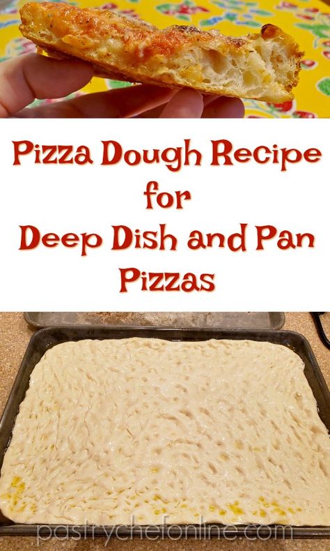 Deep Dish Pizza Dough Recipe, Deep Dish Pizza Crust, Grandma Pizza, Deep Dish Pizza Dough, No Knead Pizza Dough, Best Pizza Dough Recipe, Pizza Lasagna, Deep Dish Pizza Recipe, Perfect Pizza Dough