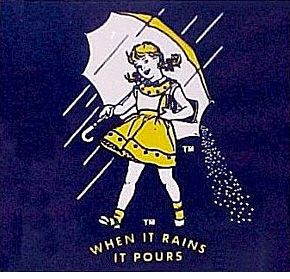 Morton Salt ad, 1912 Morton Salt Girl, When It Rains It Pours, Morton Salt, Cartoon Photo, Table Salt, Vintage Memory, When It Rains, I Remember When, My Past