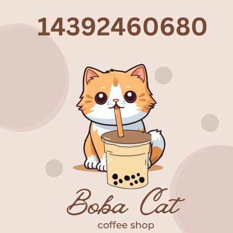 Boba Decal Bloxburg, Bloxburg Boba Decals, Bloxburg Boba Shop Decals, Bloxburg Boba Shop, Town Decals, Bloxburg Ids, Bloxburg Cafe, Shop Decals, Town Layout