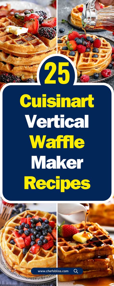 25+ Delicious Cuisinart Vertical Waffle Maker Recipes for Every Craving! – ChefsBliss Cuisinart Waffle Maker Recipes, Ninja Waffle Maker Recipes, Waffle Maker Ideas, Waffle Recipe Healthy, Pumpkin Spice Waffles, Oatmeal Waffles, Chocolate Chip Waffles, Cinnamon Roll Waffles, Waffle Iron Recipes