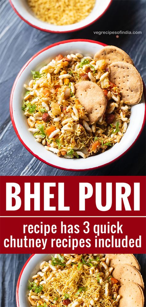 Bhel Puri Recipe, Bhel Recipe, Desi Street Food, Mumbai Street, Puri Recipe, Mumbai Street Food, Puri Recipes, Japanese Street Food, Chaat Recipe