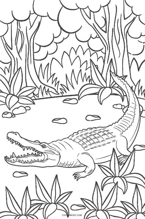 Free Printable Alligator Coloring Pages For Kids | Cool2bKids Fairy Tales For Kids, Printable Coloring Sheets, Easy Coloring Pages, Coloring Pages To Print, Color Palette Generator, Animal Coloring Pages, Colorful Butterflies, Coloring Book Pages, Coloring Pictures