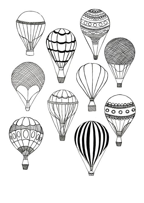 Hot Air Balloon Cartoon, Ballon Illustration, Balloon Drawing, Air Balloon Tattoo, Balloon Tattoo, Balloon Illustration, Balloon Cartoon, Fish Illustration, Pola Sulam