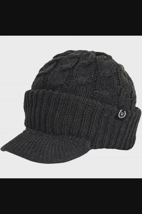 Winter Newsboy Cable Knitted Visor Beanie Bill Winter Warm Hat - Charcoal - CF11PRX1AUF [Video] [Video] | Best winter hats, Winter hats for women, Winter hats Best Winter Hats, Topi Snapback, Visor Beanie, Woolen Cap, Cable Knit Hat, Winter Headbands, Winter Hats Beanie, Winter Hats For Women, Winter Beanie