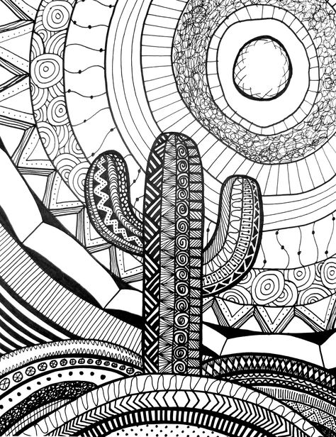 Zentangle Coloring Pages, Line Art Lesson, Zen Doodle Patterns, Zen Tangles, Easy Mandala Drawing, Afrique Art, Zentangle Artwork, Pen Art Drawings, Zen Doodle Art