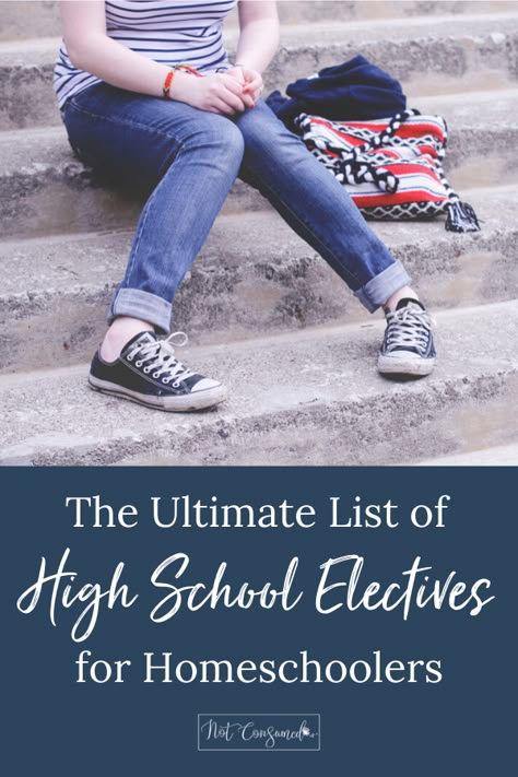 Homeschool Highschool Electives, Homeschool Transcripts High Schools, Homeschool Electives Middle School, High School Electives List, Homeschool High School Transcripts, Homeschool Elective Ideas, Electives For Homeschool, Homeschool High School Electives, Unschooling High School