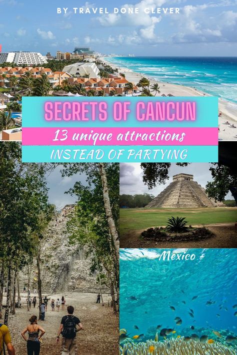 Drop off everything and travel to Cancun in Mexico now! Discover unique things to do in Cancun: from the hidden gems missed by crowds to favourite locations, we have you covered. Top things to do in Cancun instead of partying. #cancun #thingstodoincancun Cancun Adventures, Wyndham Alltra Cancun, Cancun Photography, Cancun Must Do, Things To Do In Cancun, Things To Do In Cancun Mexico, Cancun Things To Do, Cancun Mexico Vacation, Cancun Hotel Zone