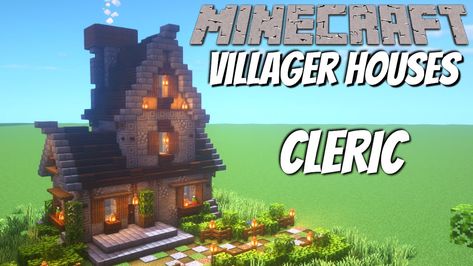 Minecraft Cleric, Villager Houses Minecraft, Town In Minecraft, Minecraft Villager, Superhero Texts, Houses Minecraft, Minecraft Village, Minecraft World, Minecraft City