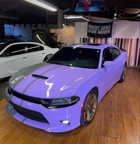 Dodge Charger Hellcat, Camaro Car, Purple Car, Dodge Muscle Cars, Pimped Out Cars, Girly Car, Dream Cars Jeep, Car Goals, Custom Muscle Cars