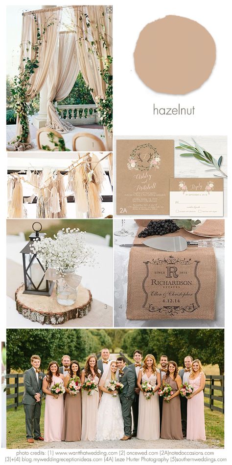 Hazelnut 2017 Wedding Idea Inspirations Tan Wedding Theme, Brown Wedding Themes, Taupe Wedding, Winter Wedding Planning, Neutral Wedding Colors, Tan Wedding, March Wedding, Beige Wedding, Wedding Colour