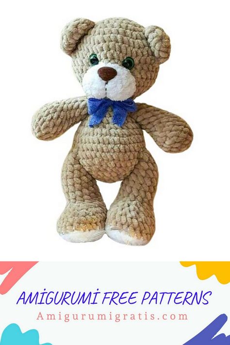 Cute Teddy Bear Amigurumi Free Pattern - Amigurumi Pattern Teddy Bear Amigurumi Free Pattern, Bear Amigurumi Free Pattern, Crochet Teddy Bear Pattern Free, Teddy Bear Amigurumi, Teddy Bear Patterns Free, Bear Patterns Free, Bear Amigurumi, Crochet Bear Patterns, Amigurumi Bear