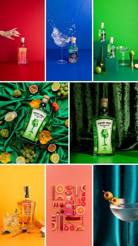 Food Photography Mood Board, Beverage Photography Ideas Creative, Mood Board Photography, Product Photography Ideas Creative, Food Mood Board, Gin Branding, Moodboard Photography, Drinks Advertising, Beverage Photography Ideas