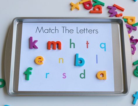 Letter Magnets - Activities For Preschool and Kindergarten - No Time For Flash Cards Preschool Language Arts Activities, Letter Magnets, Preschool Language Arts, Magnet Activities, Literacy Activities Preschool, Letter Recognition Activities, Preschool Language, Early Literacy Activities, Preschool Bulletin