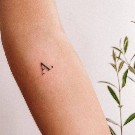 A Initial Tattoo Letter, Letter A Initial Tattoo, Tattoo Letter A Initials, Initial A Tattoo Ideas, Milo Tattoo Name, Small Letter A Tattoo, Tattoos Initials Letters, A Tatoos, Small A Tattoo Letter