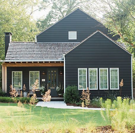 Moody Cottage Exterior, Dark Cottage Exterior, Scandinavian Farmhouse Exterior, Cottage Style Homes Exterior, Fran Keenan, Exterior Cottage, Nordic Cottage, Addition Plans, Modern Cottage Homes