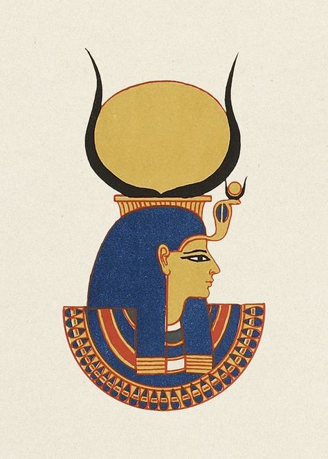 Pharoah Egyptian, Hathor Egyptian Goddess, Egyptian Art Drawing, Egypt Drawing, Hathor Goddess, Egyptian Ornamented, Egyptian Drawings, Egyptian Party, Egyptian Pattern