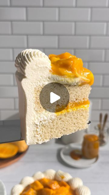 55K views · 4.5K likes | Saloni Mehta | Vegan & Eggless Baking on Instagram: "🥭Mango Cream Cake 🥭  Two layers of moist sponge cake layered with a filling of homemade mango curd and loads of vanilla whipped cream.This cake is so light and incredibly delicious! Recipe 👇👇👇  Mango curd has a longer shelf life and is stable to use as fillings in cakes compared to mango puree/ sauce   Sponge Cake:  •200ml ( 3/4 cup+ 1 tablespoon) Milk ( almond milk or any milk of your choice) •1/2tsp White Vinegar •20ml (1 tablespoon) Plain Unsweetened Yogurt ( almond milk yogurt or any yogurt of your choice ) •140g (2/3 cup) Granulated Sugar / castor sugar  •60ml (1/4cup) Oil ( sunflower/ grapeseed)  •2 teaspoons Vanilla Extract with vanilla seeds  •10g (1 tablespoon) Corn Starch  •1 + 1/2 teaspoon Baking Mango Cream Cake, Mango Cloud Cake, Mango Almond Cake, Mango Yuzu Chantilly Cake, Vanilla Cake With Mango Filling, Moist Sponge Cake, Mango Curd, Ooey Gooey Bars, Recipe Mango