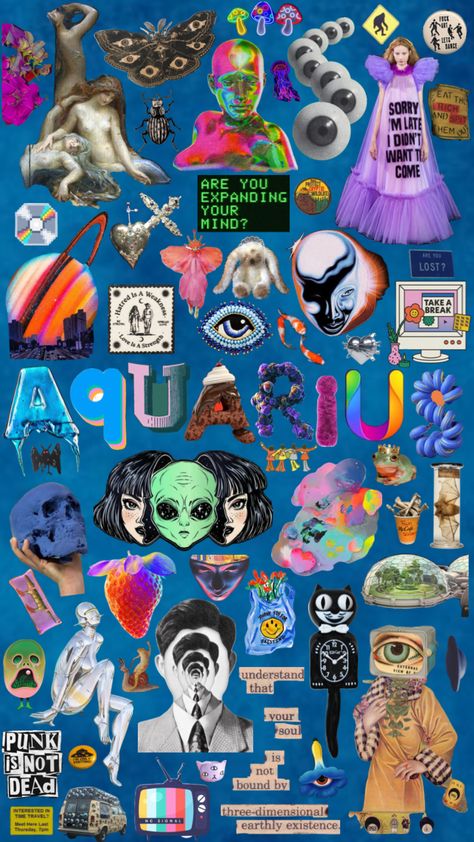 #aquarius #aquariusaesthetic #aquariusmoodboard #aquariusastrology #zodiac #zodiacsign #zodiacsigns #astrology Aquarius Aesthetic, Gen Alpha, Aquarius Truths, Spiritual Wallpaper, Astrology Aquarius, Screen Wallpaper, Wallpaper Iphone Cute, 21st Birthday, Wall Collage