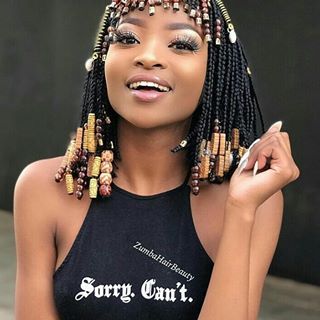 Chinese tribal Bob wig @zumbahairbeauty ❤❤❤ #beadedbraids . . . #follow @ghanaianhairstyles @zumbahairbeauty  #bobwig #tribalbraids #gorgeous #protectivestyles #african #africanbarbie #diva #longbraids #cuteness #sa #picoftheday #blackhair #diva #inspo #blackisbeautifull #blackgirlmagic #ghana #beaded #beadedbraids #boxbraids #shortbraids Cleopatra Braids Black Women, Braids With Fringe Black Women, Cleopatra Braids, Bob Hairstyles Braids, Ghanaian Hairstyles, Short Knotless Braids With Beads, Short Knotless Braids, Short Knotless, Dreads Locks