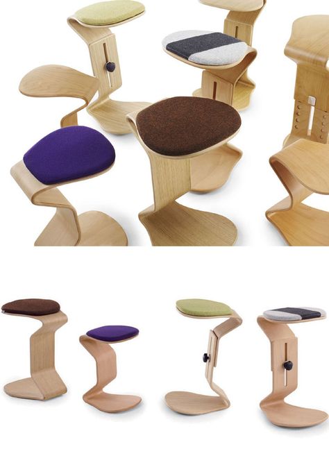 Ercolino, the active and dynamic stools by NEST NATURE Workshop Stool, Ergonomic Stool, Chair Drawing, Adult Bean Bag Chair, Shabby Chic Table And Chairs, Toddler Table And Chairs, Office Desk Chairs, Upholstered Swivel Chairs, Chairs And Tables