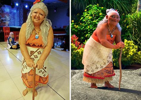 Gramma Tala, Moana Moana Grandma, Moana Halloween Costume, Grandma Costume, Moana Cosplay, Hallowen Ideas, Cartoon Cosplay, Creative Mom, Disney Cosplay, Family Costumes