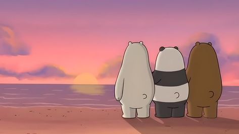 Ice Bear We Bare Bears, Black Canvas Paintings, Laptop Wallpaper Desktop Wallpapers, Ice Bears, We Bear, Girly Art Illustrations, Cute Doodle Art, We Bare Bears, Bare Bears