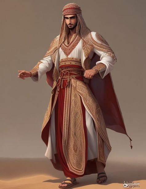 Arabian Clothing Traditional, Arab Clothing Traditional, Arabic Clothes Man, Arabic Outfit Men, Arabian Outfit Men, Egyptian Clothing Men, Ancient Egyptian Dress, Arab Clothing, Mythology Costumes