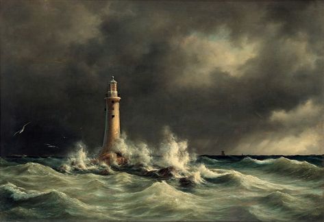 Sea coast. Farewell, 1868 - Ivan Aivazovsky - WikiArt.org Los Angeles Travel Poster, Lighthouse Storm, Century Painting, Lighthouse Print, Lighthouse Pictures, Man Cave Art, Lighthouse Art, Los Angeles Travel, 8x10 Art Prints