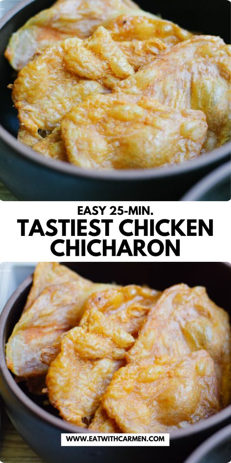 Enjoy crispy, oven-baked Chicken Chicharon ready in just 25 minutes. A healthier twist on a classic autumn snack! Save this pin and try the reciEnjoy crispy, oven-baked Chicken Chicharon ready in just 25 minutes. A healthier twist on a classic autumn snack! Save this pin and try the recipe for a quick fall bite.pe for a quick fall bite. Chicken Skin Chicharon Recipe, Chicken Chicharrones, Chicken Sisig, Chicken Arroz Caldo, Casserole Instant Pot, Making Chicken, Frozen Dumplings, Asian Chicken Recipes, Instant Pot Air Fryer