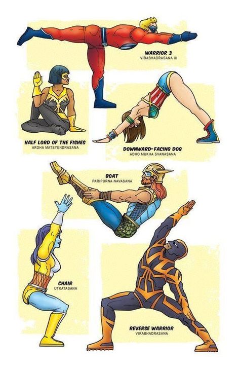 Superhero Yoga, Star Wars Yoga, Yoga Humor, Yoga Kunst, Superhero Prints, Frases Yoga, Arte Yoga, Childrens Yoga, Yoga Time