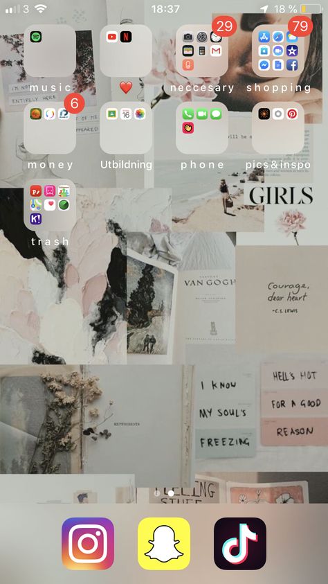 How To Sort Your Apps On Phone, Phone Inspo Home Screen, Start Logo, Photo Editing Apps Iphone, Layout Phone, Aesthetic Organization, Iphone Layouts, Screen Layout, Phone Inspo