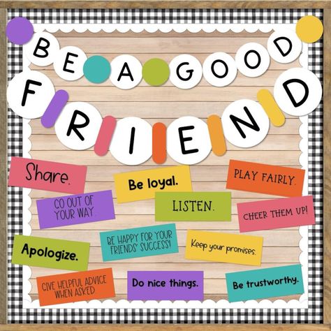 This Message & Bulletin Boards item by RiseOverRunTeacher has 11 favorites from Etsy shoppers. Ships from United States. Listed on Aug 15, 2024 Beatitude Bulletin Board, Ways To Be A Good Friend, Friendship Bulletin Boards, Wisdom Bulletin Board Ideas, Friendship Classroom Door, Pbis Bulletin Boards Elementary, Friendship Bulletin Board Ideas, Motivational Bulletin Boards Elementary, Bulletin Boards For Middle School