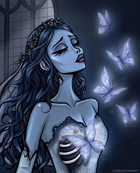 Corpse Bride Wallpaper, Bride Wallpaper, Corpse Bride, Skeleton, Long Hair, Film, Hair, On Instagram, Blue