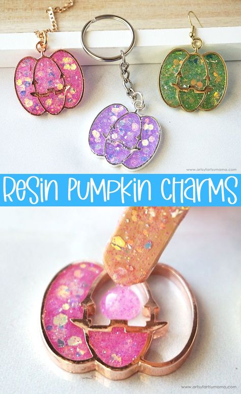 Pastel Resin Pumpkin Charms Autumn Arts And Crafts, Pastel Resin, Resin Pumpkin, Pumpkin Cups, Halloween Trends, Metal Pumpkins, Build Projects, Farmhouse Crafts, Creative Pumpkins