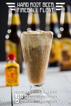 Hard Root Beer Fireball Float; a cocktail for kids over 21 using Coney Island Brewing Company's Hard Root Beer and Fireball Whiskey. Drinks With Fireball, Flavored Whiskey, Fine Desserts, Fireball Drinks, Flamingo Drink, Booze Drink, Craft Cocktail Recipe, Fireball Whiskey, Cocktail Drinks Alcoholic