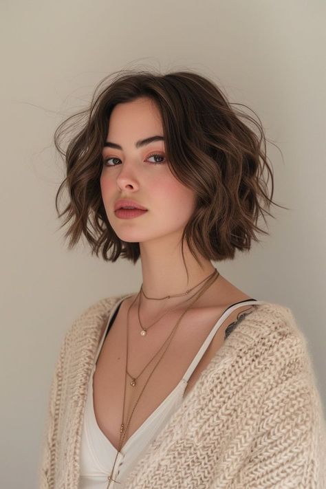 Simplify your morning routine with these 9 short wavy bob haircuts. Ideal for a hassle-free yet trendy start to your days in 2024. Short Wavy Haircuts, Wavy Bob Haircuts, Wavy Haircuts, Hair Inspiration Short, Haircuts For Wavy Hair, Short Wavy Hair, Short Wavy, Penteado Cabelo Curto, Trendy Hair