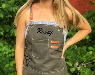 RoseyStudioCo - Etsy Hair Stylist Apron, Customised Aprons, Hairstylist Apron, Stylists Aprons, Custom Apron, Cross Back Apron, Apron For Women, Handmade Aprons, Apron With Pockets