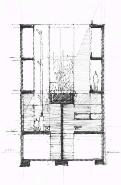 Koshino House, Architect Sketchbook, Conceptual Sketches, Architectural Sketches, Architecture Panel, Conceptual Architecture, Architecture Concept Diagram, Architecture Sketchbook, Architecture Design Sketch