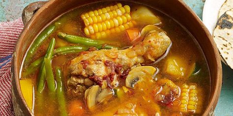 Caldo Tlalpeño (Mexican Chicken Soup) Recipe | EatingWell Mexican Chicken Soup, Mexican Soup Recipes, Mexican Soup Chicken, Collard Green, Chicken Soup Recipe, Mexican Soup, Mexican Chicken, Corn On The Cob, Cabbage Soup