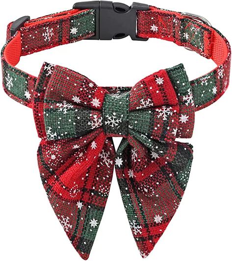 Christmas Cat Collar, Christmas Collar, Dog Christmas Stocking, Plaid Dog Collars, Pet Stockings, Christmas Dog Collar, Dog Fashion, Kitten Collars, Holiday Attire