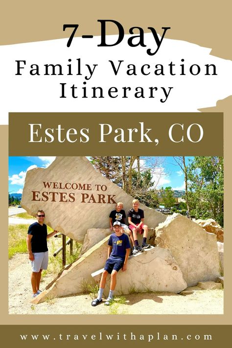 Get our complete guide to visiting Estes Park with kids! This 7-day Estes Park itinerary will guide you to the best things to see and do in Estes Park, Colorado! Estes Park With Kids Summer, Ymca Estes Park Colorado, Estes Park Itinerary, Estes Park With Kids, Estes Park Colorado Things To Do, Estes Park Colorado Summer, Things To Do In Estes Park Co, Vacation Adventures, Denver Travel